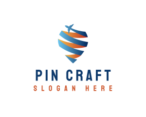 Pin - Airplane Pin Travel logo design