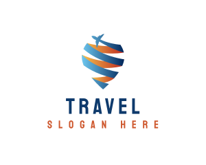 Airplane Pin Travel logo design