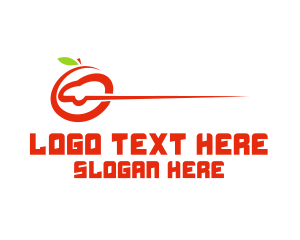 Car Rental - Abstract Apple Fruit Car logo design