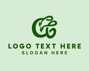 Healthy Food - Green Leaf Letter A logo design