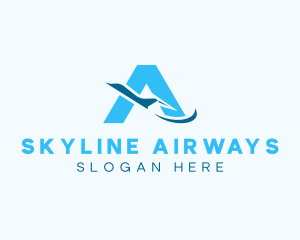 Airliner - Blue Airline Letter A logo design