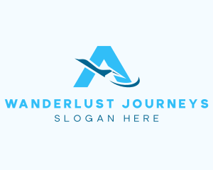 Pilot School - Blue Airline Letter A logo design