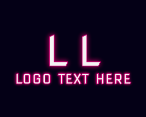 Letter - Futuristic Neon Pub Bar logo design
