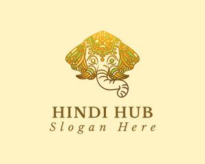 Hindi - Ornate Elephant Mandala logo design