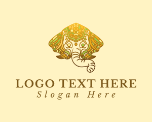 Ornate Elephant Mandala Logo