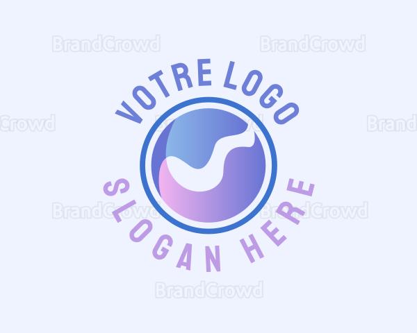 Abstract Surf Water Wave Logo