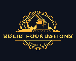 Backhoe - Backhoe Excavator Quarry logo design