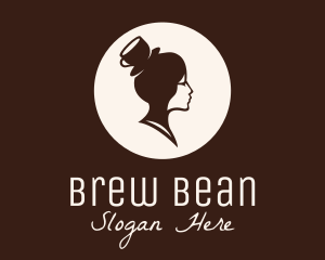 Coffee - Lady Coffee Barista logo design