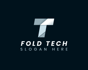 Fold - Origami Fold Letter T logo design