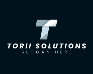 Origami Fold Letter T logo design