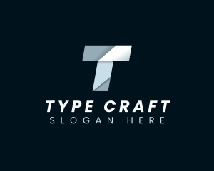 Origami Fold Letter T logo design