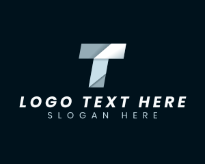 Letter T - Origami Fold Letter T logo design