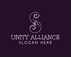 Brotherhood - Unity Handshake Letter S logo design