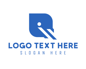 Web - Digital Letter I logo design