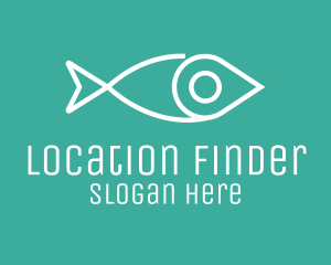 Location Pin Fish logo design