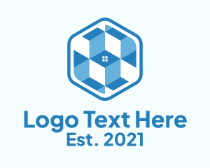 Renovation - Geometric Blue House logo design