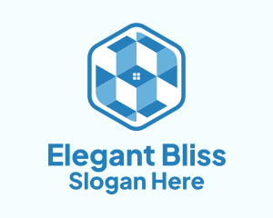 Geometric Blue House Logo