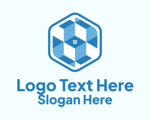 Geometric Blue House Logo