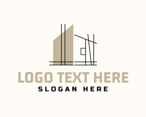 Infrastructure - House Architect Structure logo design