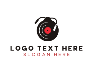 Dj - Music Vinyl Ladybug logo design