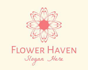 Pink Wellness Flower logo design