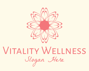 Pink Wellness Flower logo design