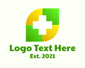 Medical Supply - Medical Leaf Cross logo design