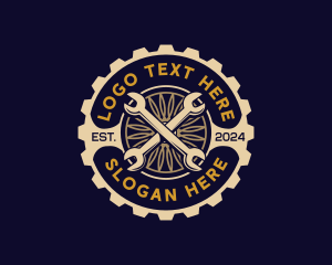 Vintage - Mechanic Wrench Gear logo design