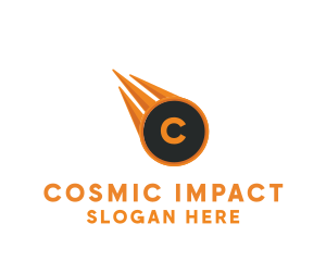 Asteroid - Falling Meteor Comet logo design