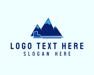 Skiing - Mountain Peak Snow Ski logo design