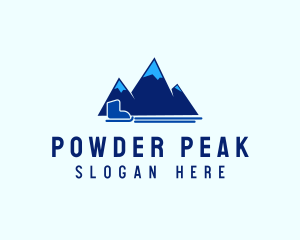 Ski - Mountain Peak Snow Ski logo design