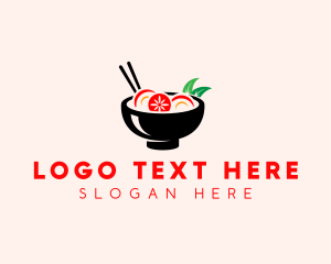 Asian Food - Asian Soup Bowl logo design