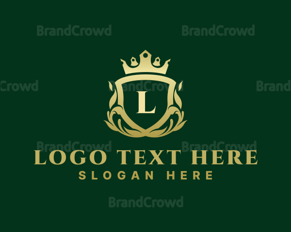 Premium Crown Shield Crest Logo