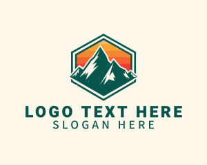 Mountain Range - Camping Mountaineer Peak logo design