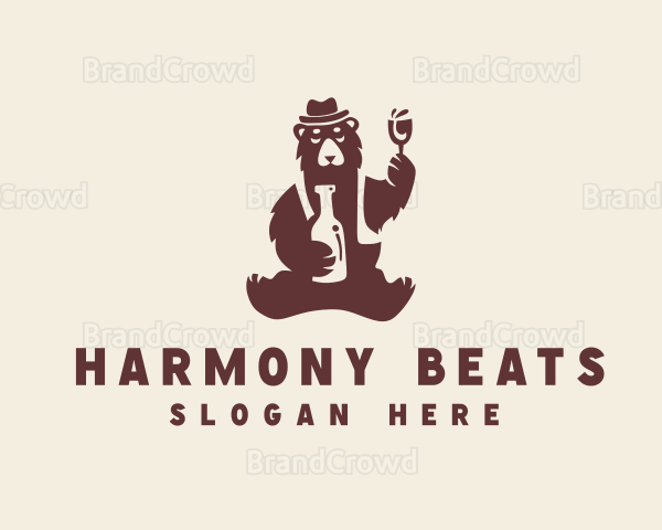Drinking Bear Wine Logo