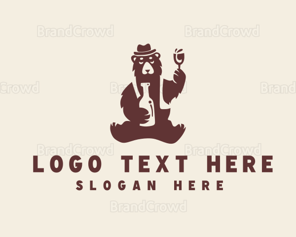 Drinking Bear Wine Logo