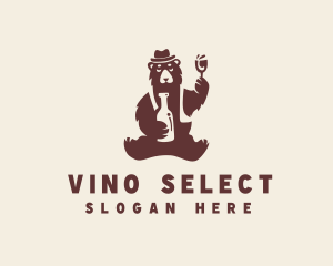 Sommelier - Drinking Bear Wine logo design