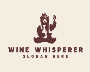 Sommelier - Drinking Bear Wine logo design