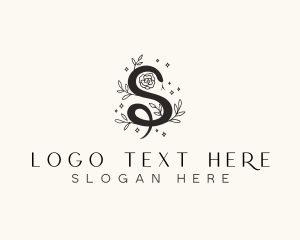 Elegant - Floral Leaf Snake Letter S logo design