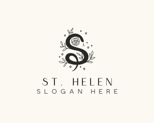 Floral Leaf Snake Letter S logo design