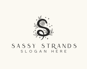 Floral Leaf Snake Letter S logo design