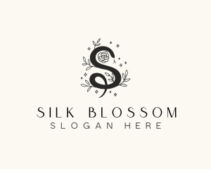 Floral Leaf Snake Letter S logo design