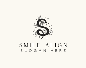 Floral Leaf Snake Letter S logo design