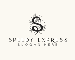 Floral Leaf Snake Letter S logo design