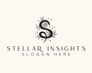 Floral Leaf Snake Letter S logo design