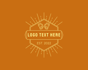 Hipster - Liquor Beer Bar Hexagon logo design