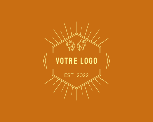 Bistro - Liquor Beer Bar Hexagon logo design