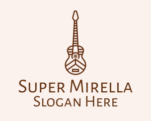 Minimalist Wooden Guitar Logo