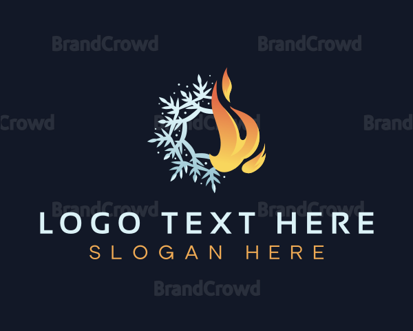 Fire Ice Snowflake Logo