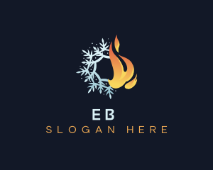 Fire Ice Snowflake Logo